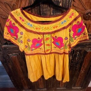 Ivy Jane Yellow Embroidered Blouse